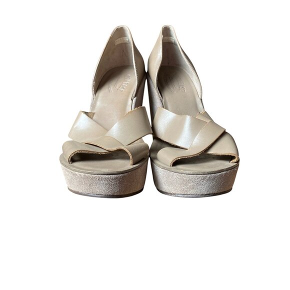 Kork Ease Beige Tan Donna D'orsay Platform Wedge Sandals - Size 10 - Picture 5 of 9